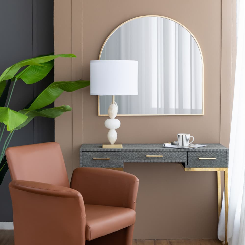 Alt View 7. Luckbyte - 14x26.3 Inch White Gold Three Tiered Round Table Lamp With Drum Shade Assembly Required.