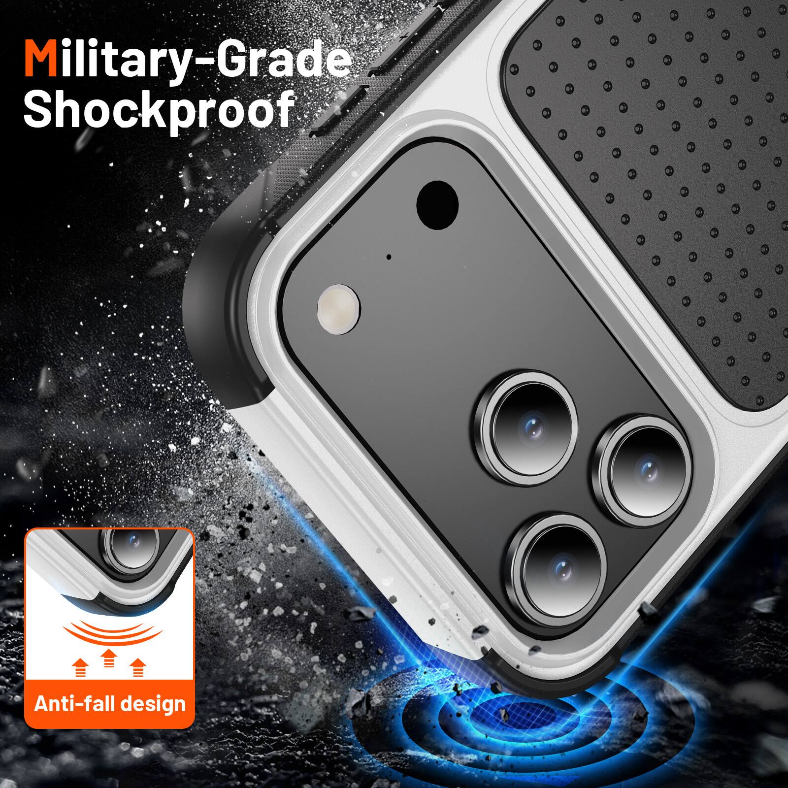 Military-Grade Shockproof  
Anti-fall design