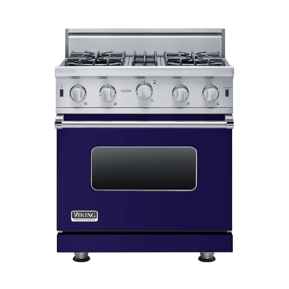 Front. Viking - 4.0 Cu. Ft. Freestanding Gas Convection Range - Cobalt blue.