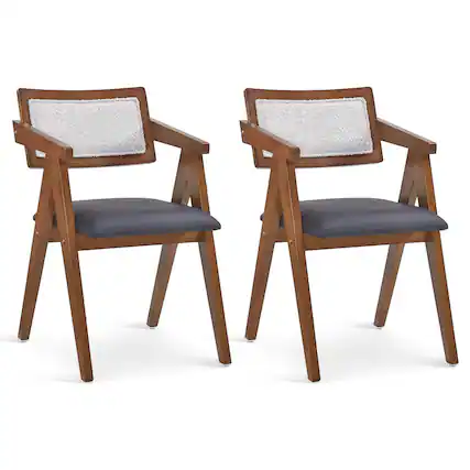 Front. Costway - Costway Modern Accent Chairs Set of 2 with Leathaire Seat Cushions & Backrests - Beige,Fawn,Gray.