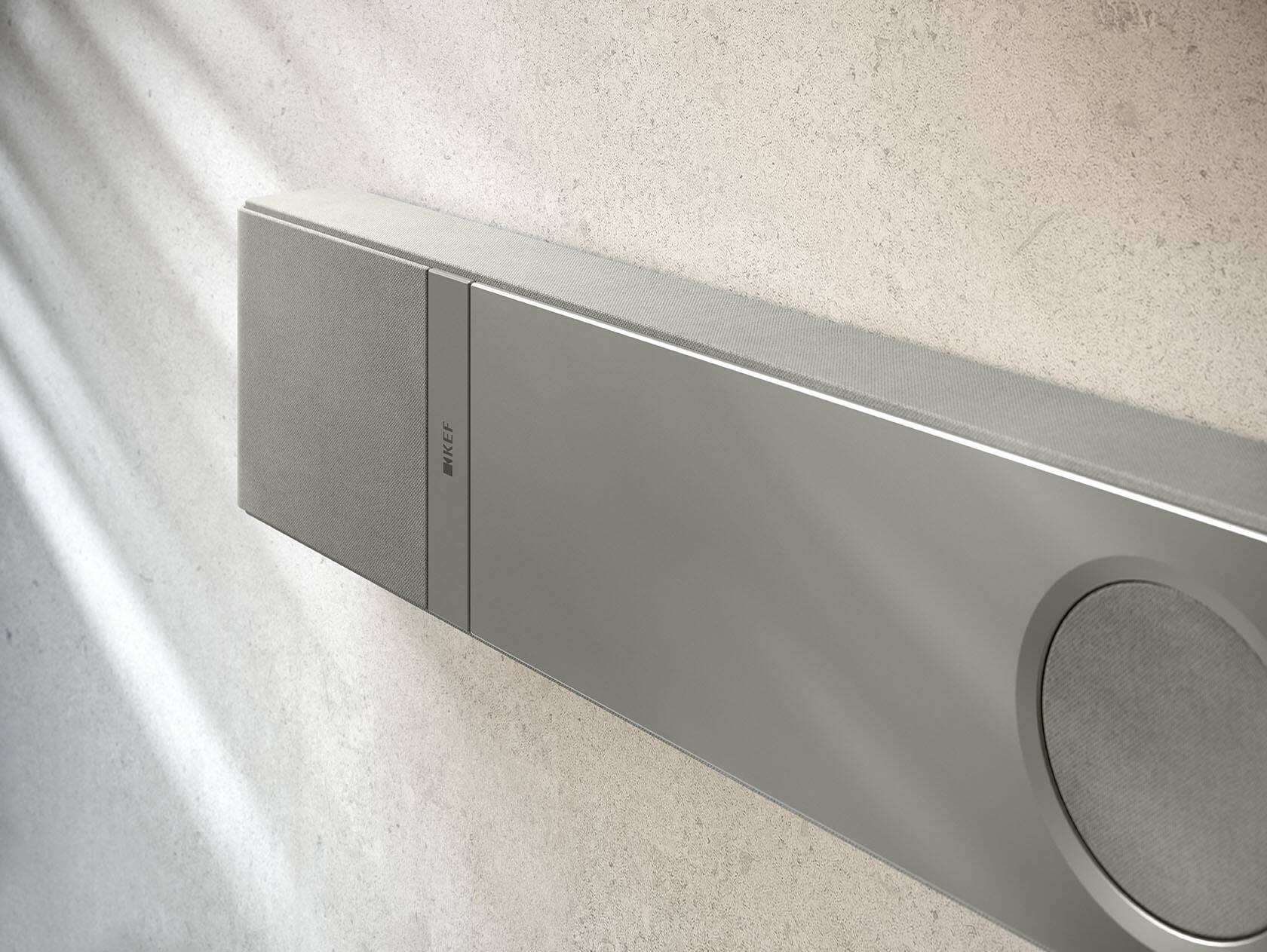 Alt View 1. KEF - XIO Soundbar - Grey.