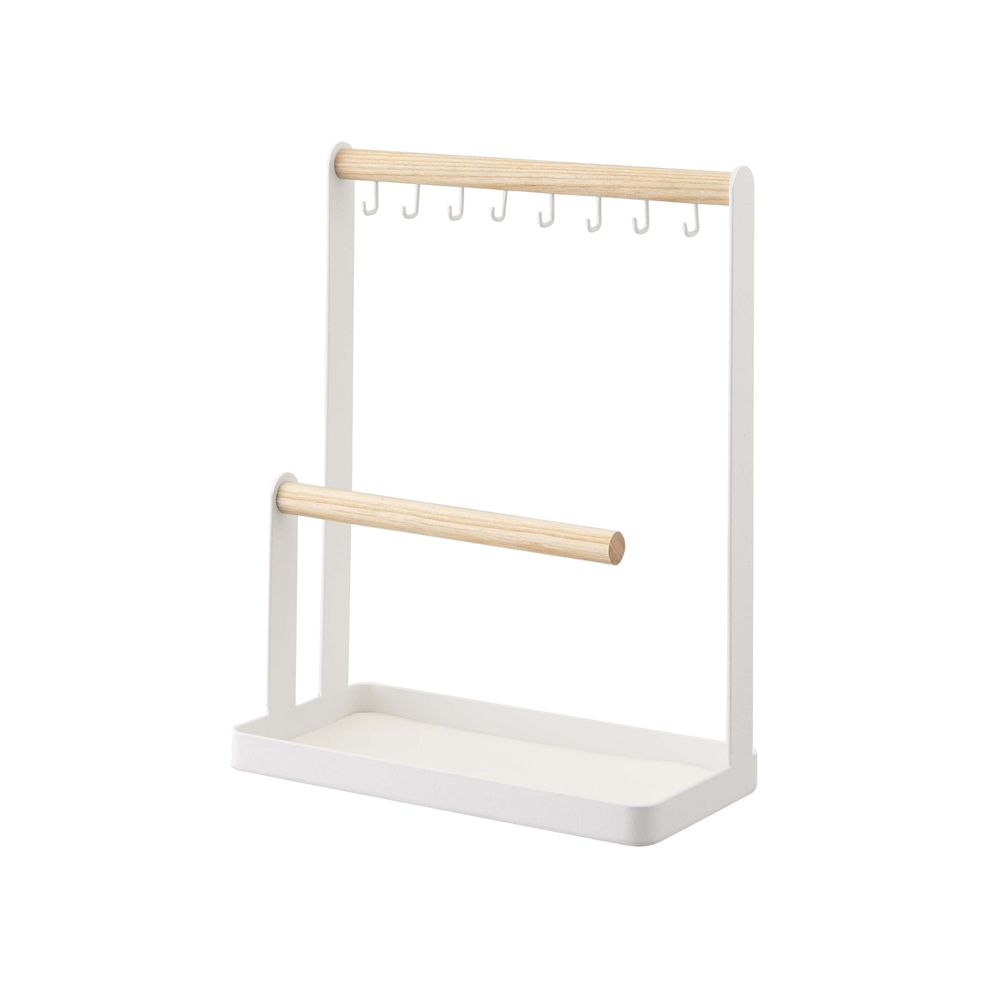 Alt View 3. Yamazaki Home - Jewelry + Accessory Display - Steel + Wood - White.