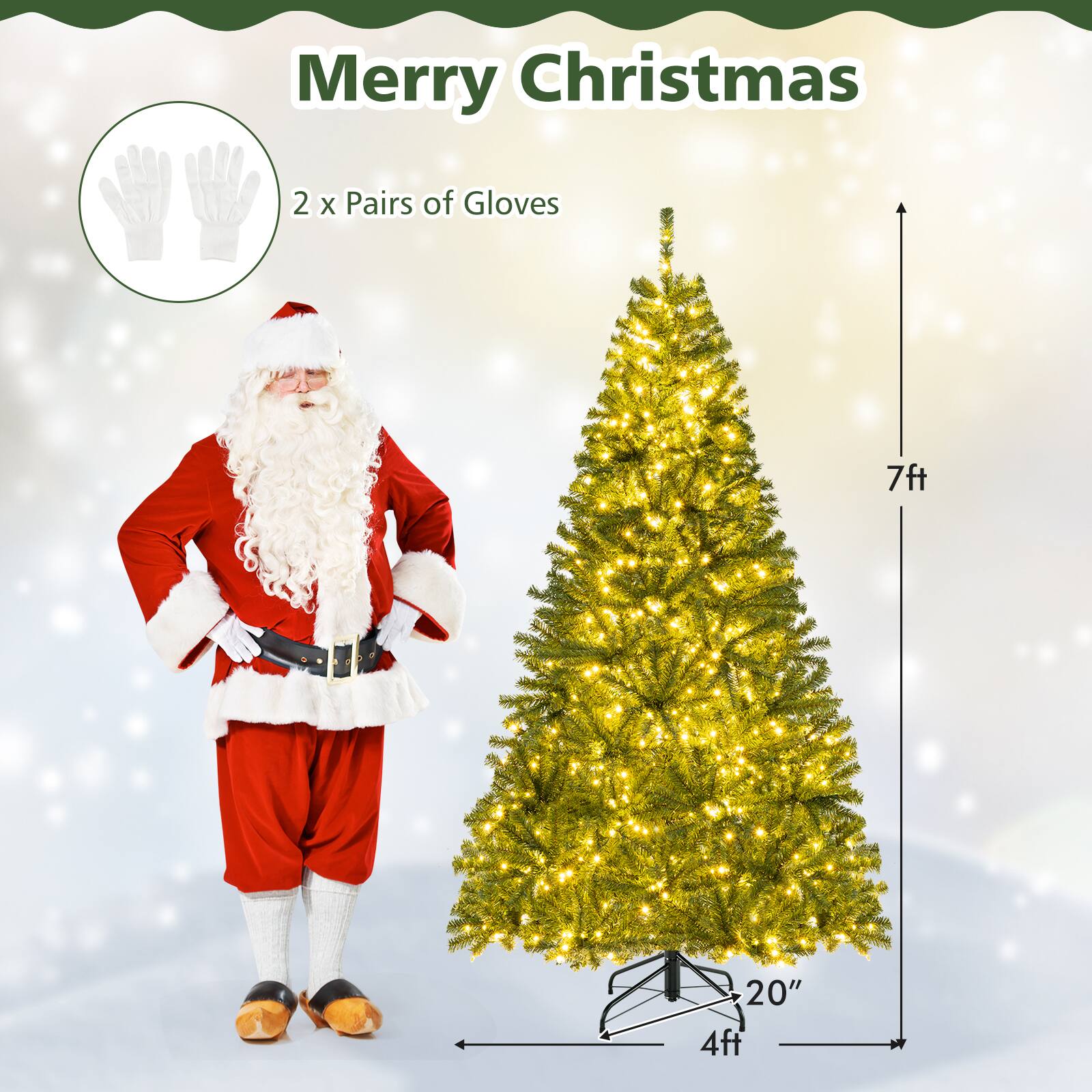 Merry Christmas

2 x Pairs of Gloves

7ft

20"

4ft