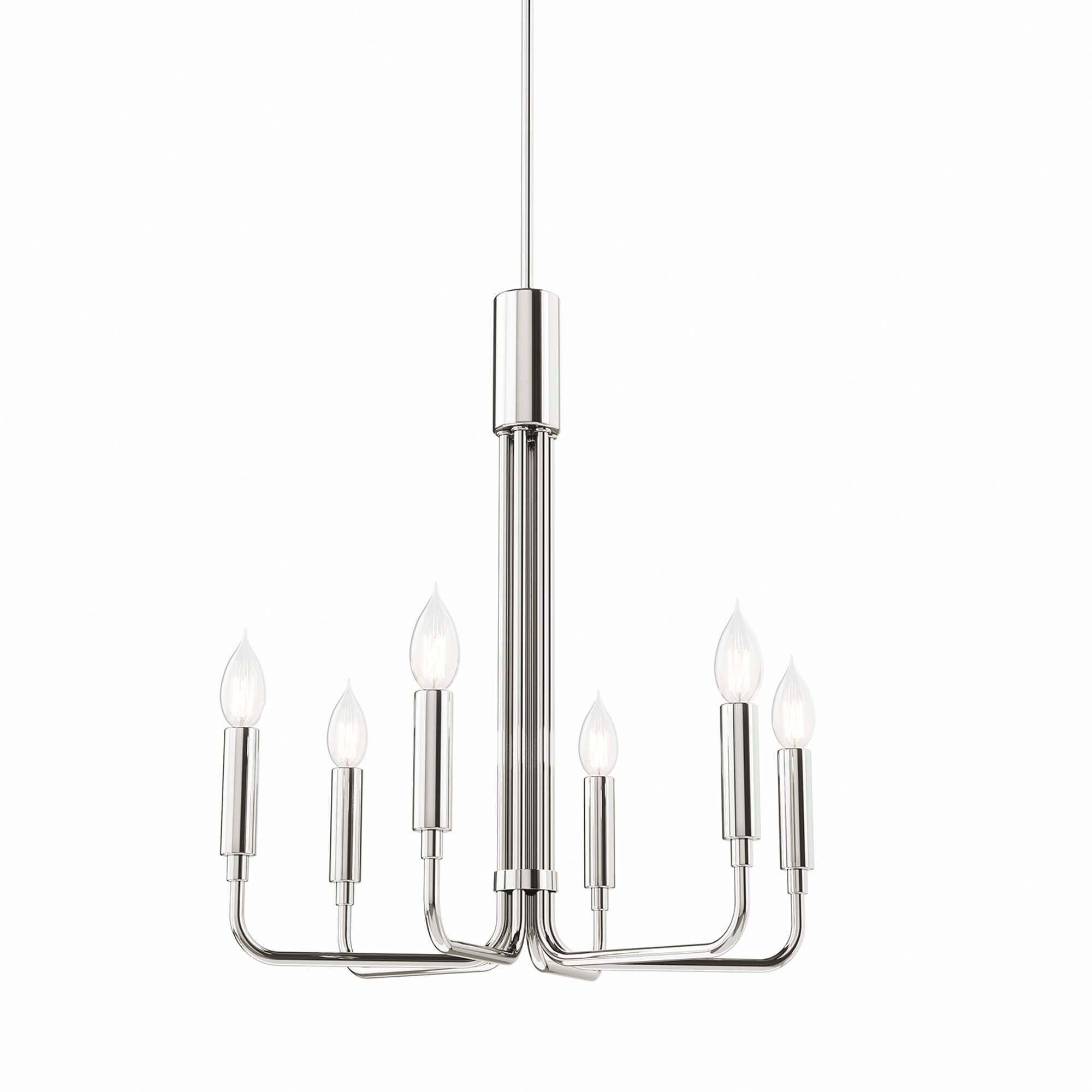 Alt View 2. Modway - Rekindle 6-Light Chandelier by Modway - Polished Nickel.