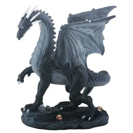 Front. Pacific Trading - Small Midnight Black Dragon Figurine 4.75 inch.