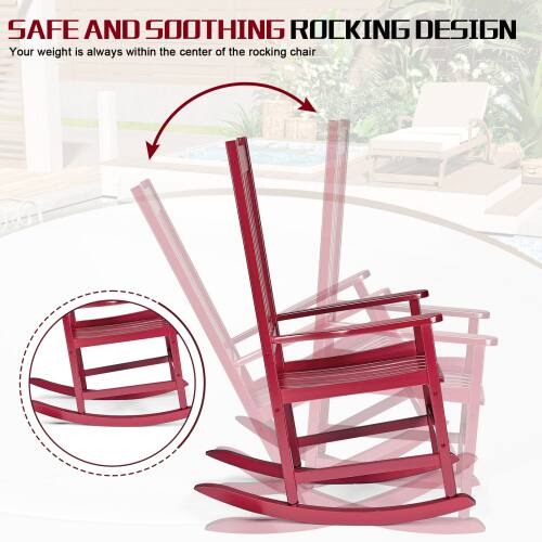 SAFE AND SOOTHING ROCKING DESIGN  
Your weight is always within the center of the rocking chair