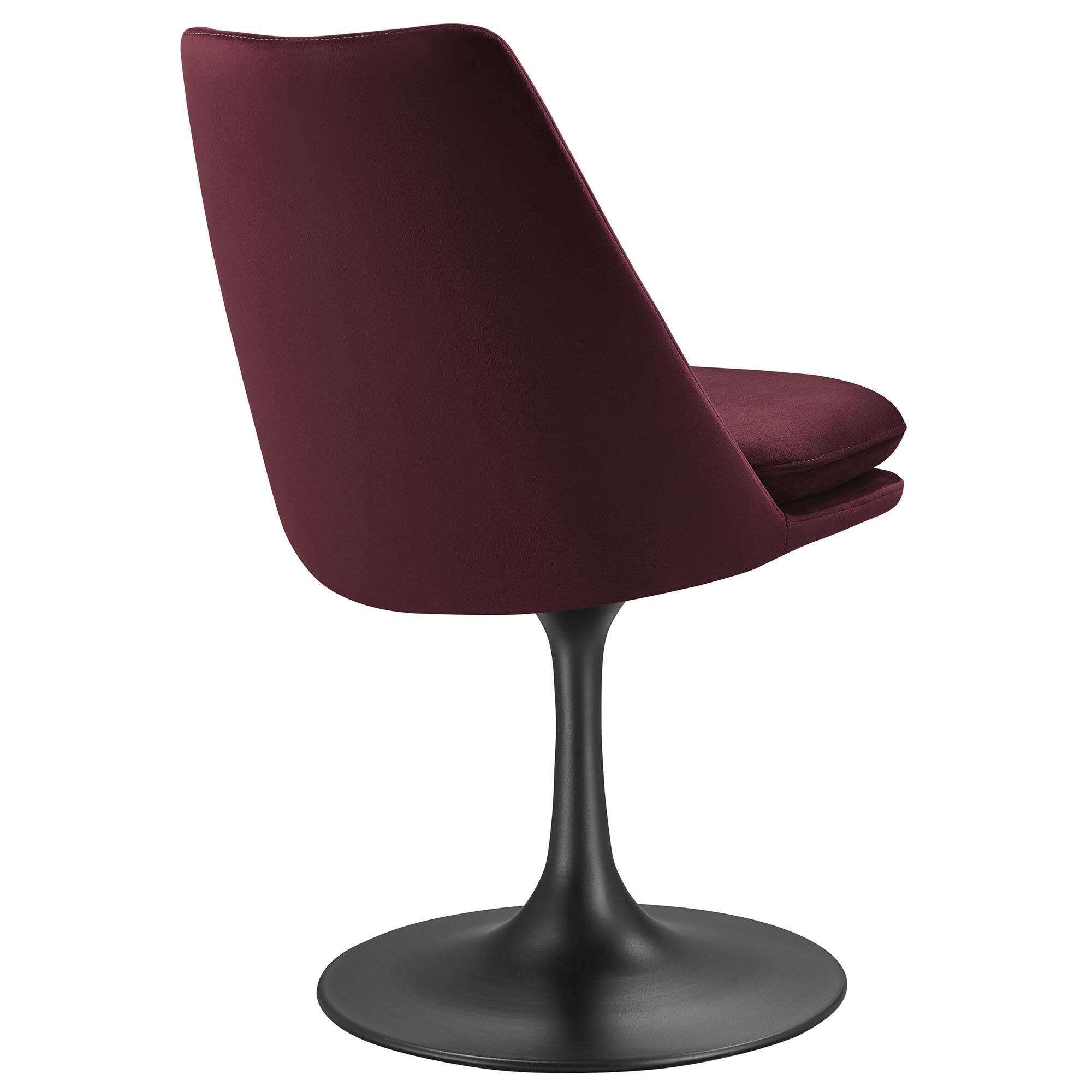 Alt View 4. Modway - Lippa Swivel Dining Chair by Modway - Black Mulberry.