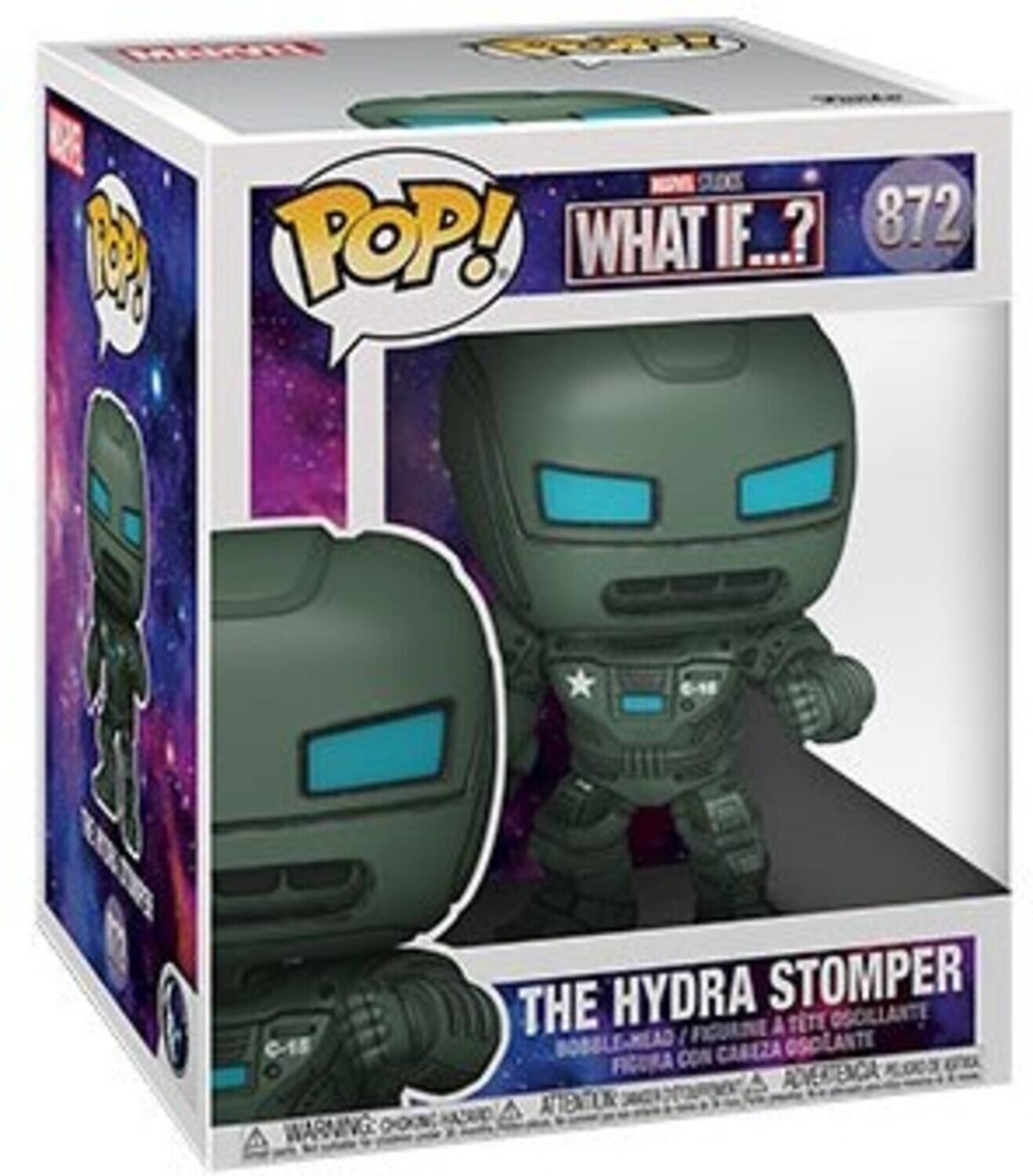 FLT CtE V CLOC, POP! WHAT IF...?, 872, 6-18, C-15, WARNING, HYDRA STOMPER, THE, FIGURA CON CAREZA OSCILANTE, FICURA AVERVIENCA AEN