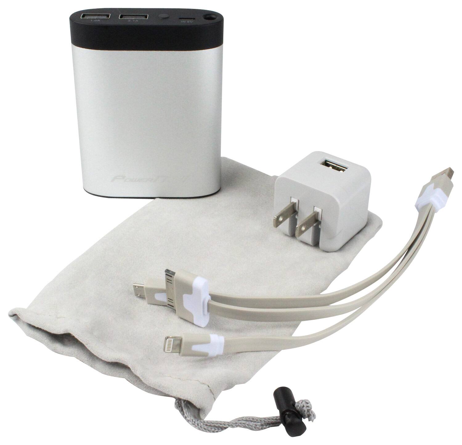 Front. PowerNow! - Portable Charger - Silver.