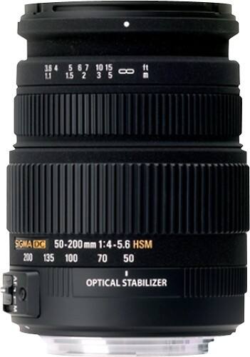Front Standard. Sigma - 50-200mm f/4-5.6 DC OS HSM Telephoto Zoom Lens for Select Sony DSLR Cameras.
