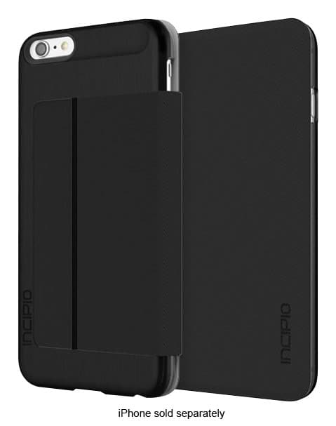 Front. Incipio - Highland Folio Case for Apple® iPhone® 6 Plus and 6s Plus - Black.