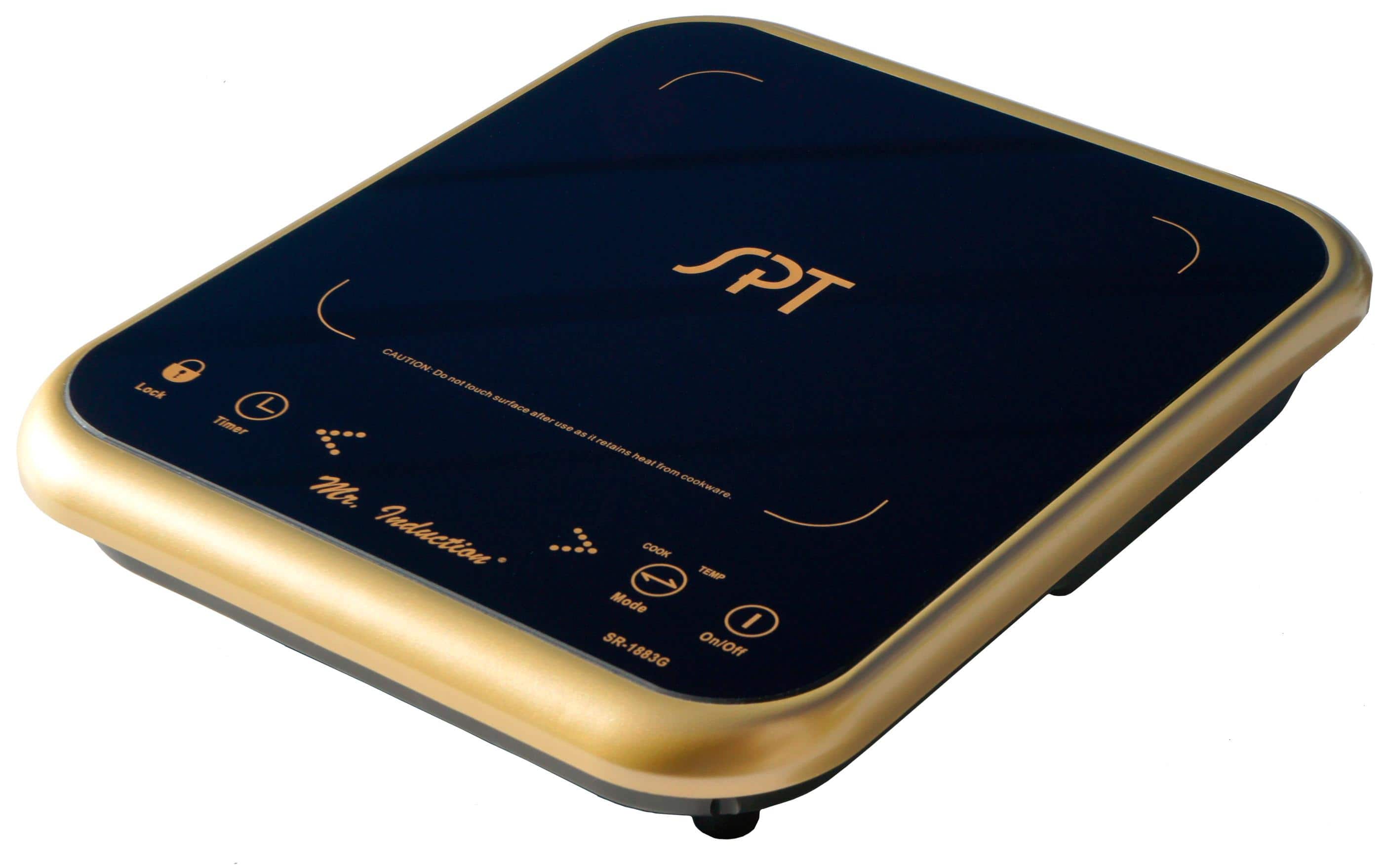 Angle View: SPT - 11.25" Electric Induction Cooktop - Gold