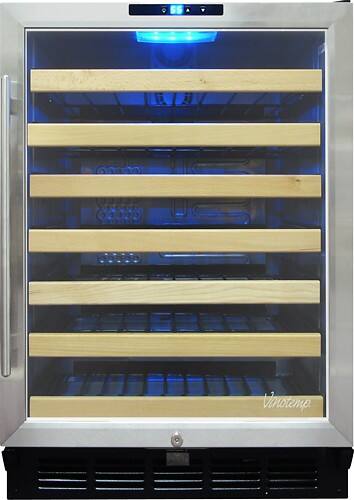 Front Standard. Vinotemp - 50-Bottle Wine Cellar - Black/Stainless-Steel.