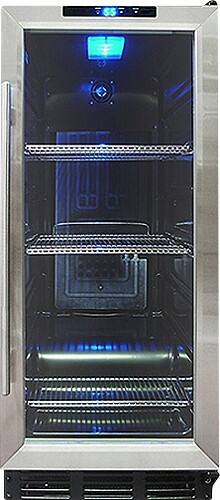Front Standard. Vinotemp - 56-Can Beverage Cooler - Black/Stainless-Steel.