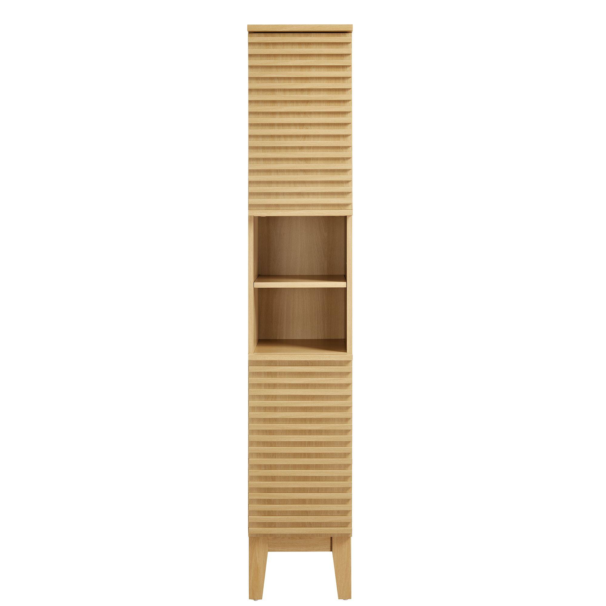 Alt View 4. Modway - Render Tall Narrow Bathroom Storage Cabinet by Modway - Oak.