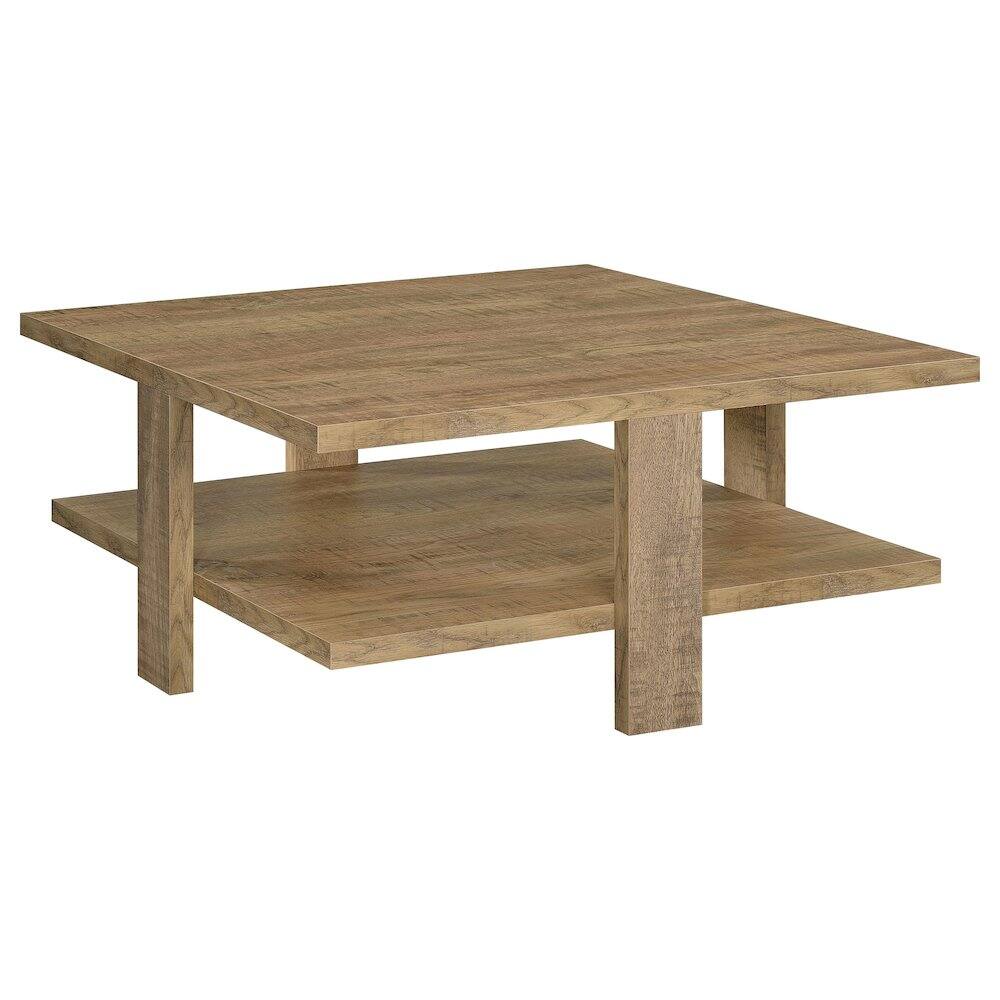 Front. Coaster Co. of America - Dawn Square Engineered Wood Coffee Table Mango Brown - Green.