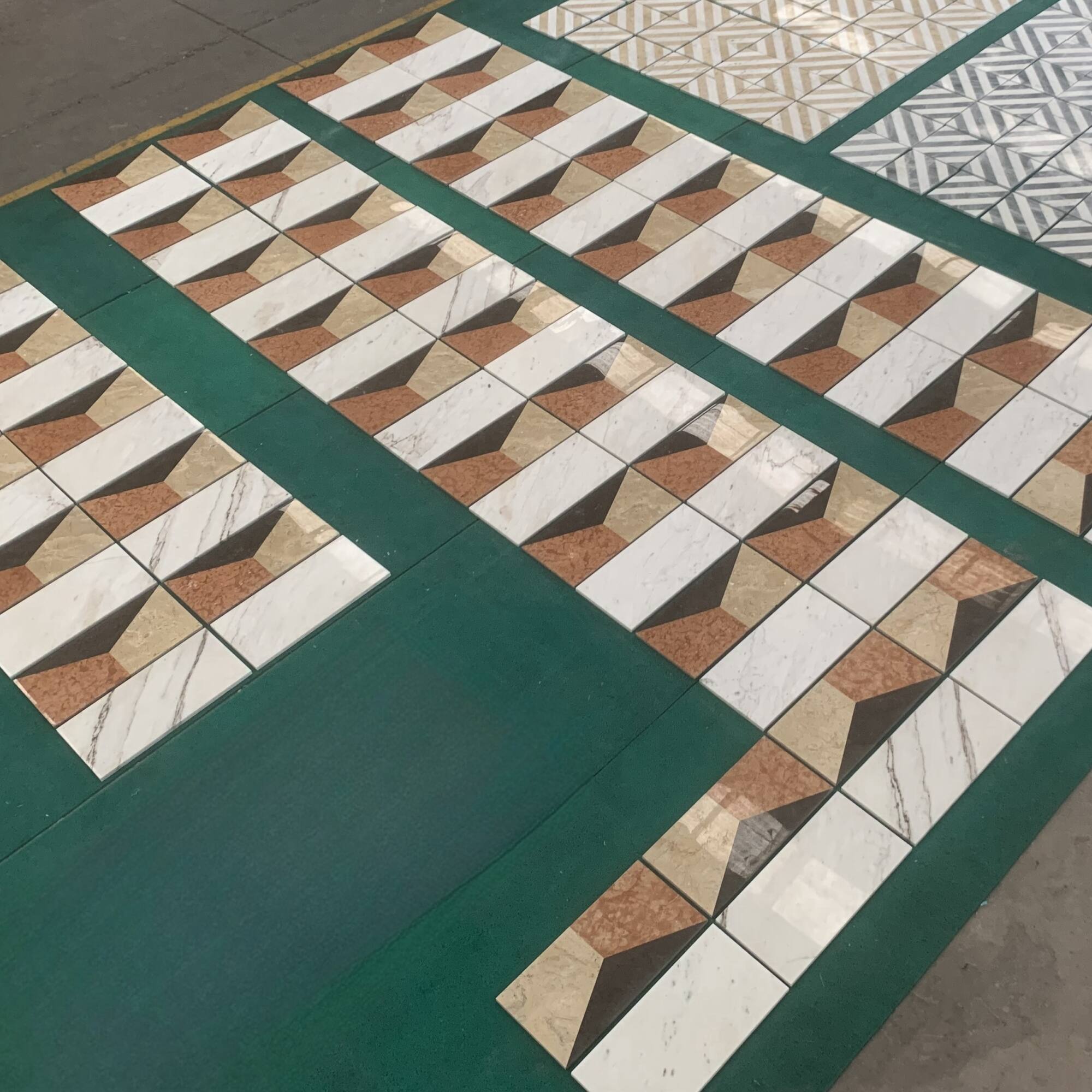 Alt View 2. GOODSILO - Premium Waterjet Polished Marble Tiles for Floor and Wall Decor in Classic White Gold Red Grey - White+Multi.