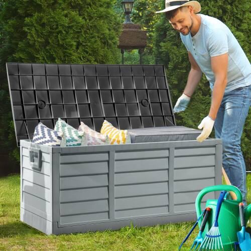 Alt View 9. Winado - Foldable 75 Gallon Outdoor Storage Box Deck for Patio Waterproof Organizer Garden - Black.