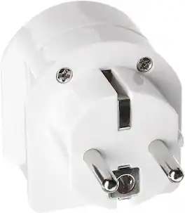 Ceptics - SA-EU South Africa to Europe Schuko Grounded Plug Adapter (250V - Max 13A) - White