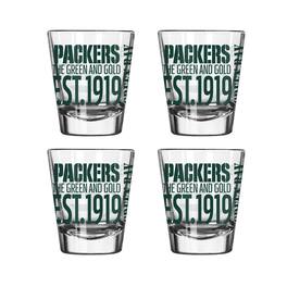 Logo Brands - Green Bay Packers 4-Pack 2oz. Shot Glass Set - Multicolor