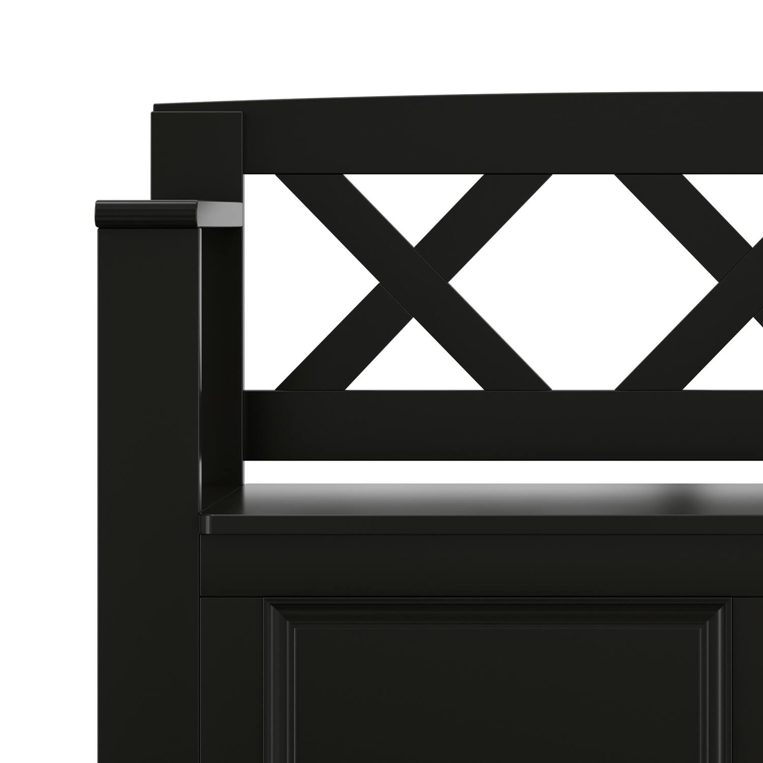 Alt View 7. Simpli Home - Amherst Solid Wood 36 inch Wide Transitional Entryway Storage Bench in Black - Black.