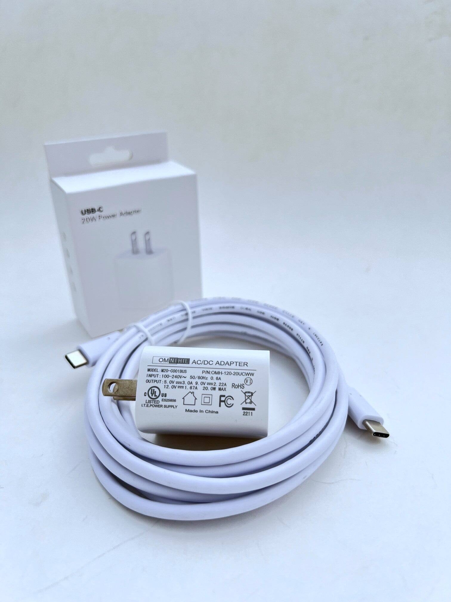 USB-C Adapter 20W Power Adapter

OMNIHL AC/DC ADAPTER
MODEL: 20-00018US
INPUT: 100-240V~ 50/60Hz
OUTPUT: 5.0V=2.0A, 9.0V=2.22A, 12.0V=1.67A
20W MAX
RoHS
UL LISTED
ES25AM
FC
LT.EPOWER SUPPLY
Made in China

P/N: OMH-120-20UCWW