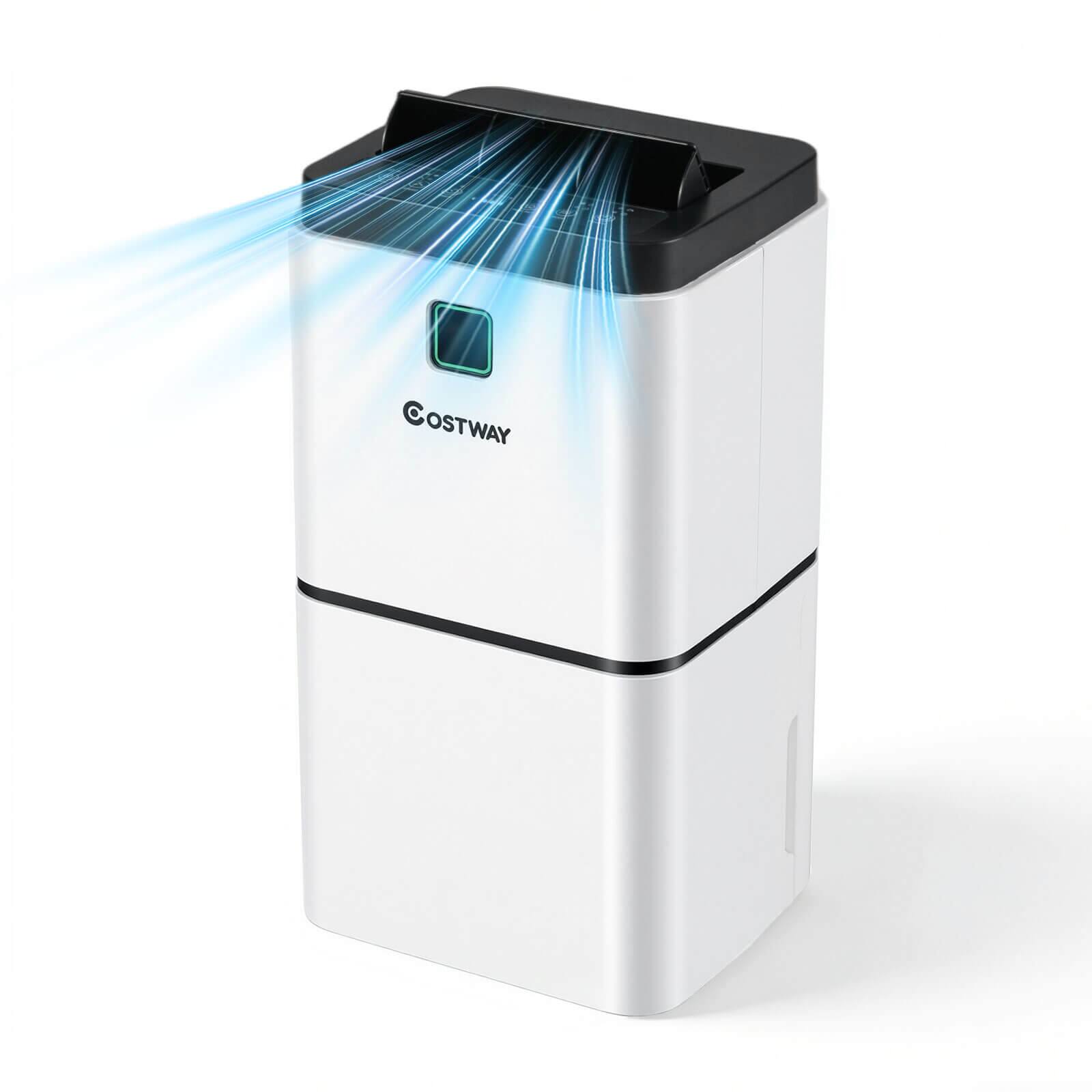 Front. Costway - 24 Pints 1500 Sq. Ft Dehumidifier For Medium To Large Room w/ Indicator - White.