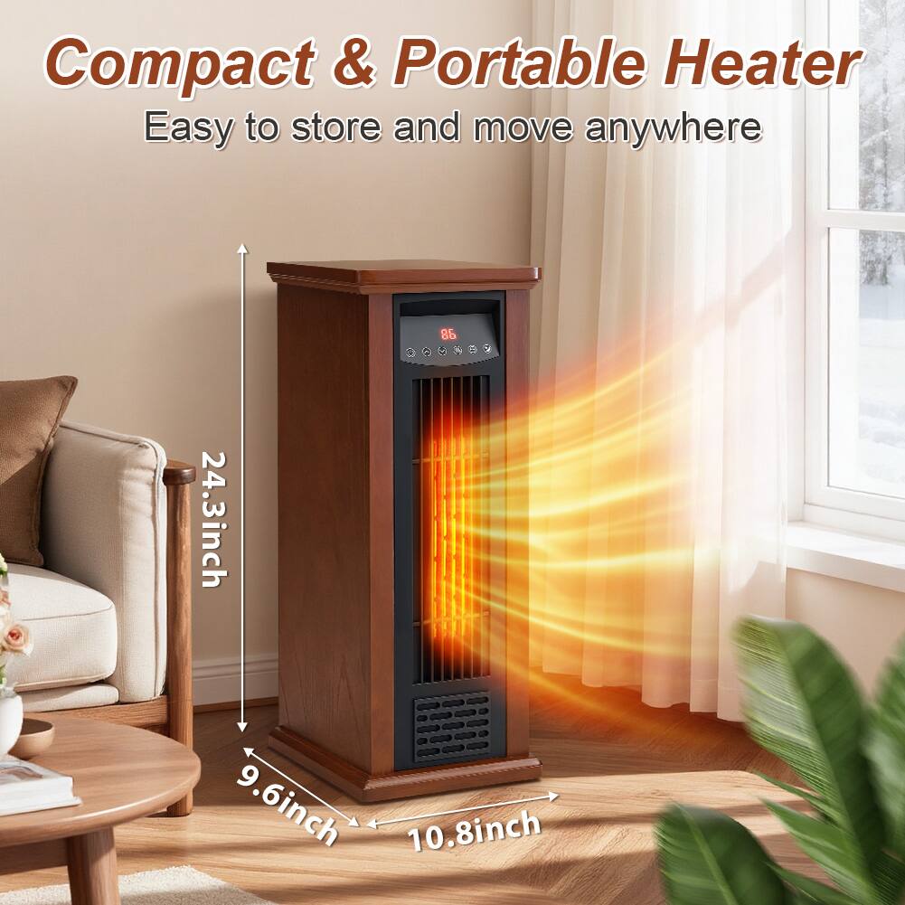 Compact & Portable Heater  
Easy to store and move anywhere  

24.3 inch  
9.6 inch  
10.8 inch