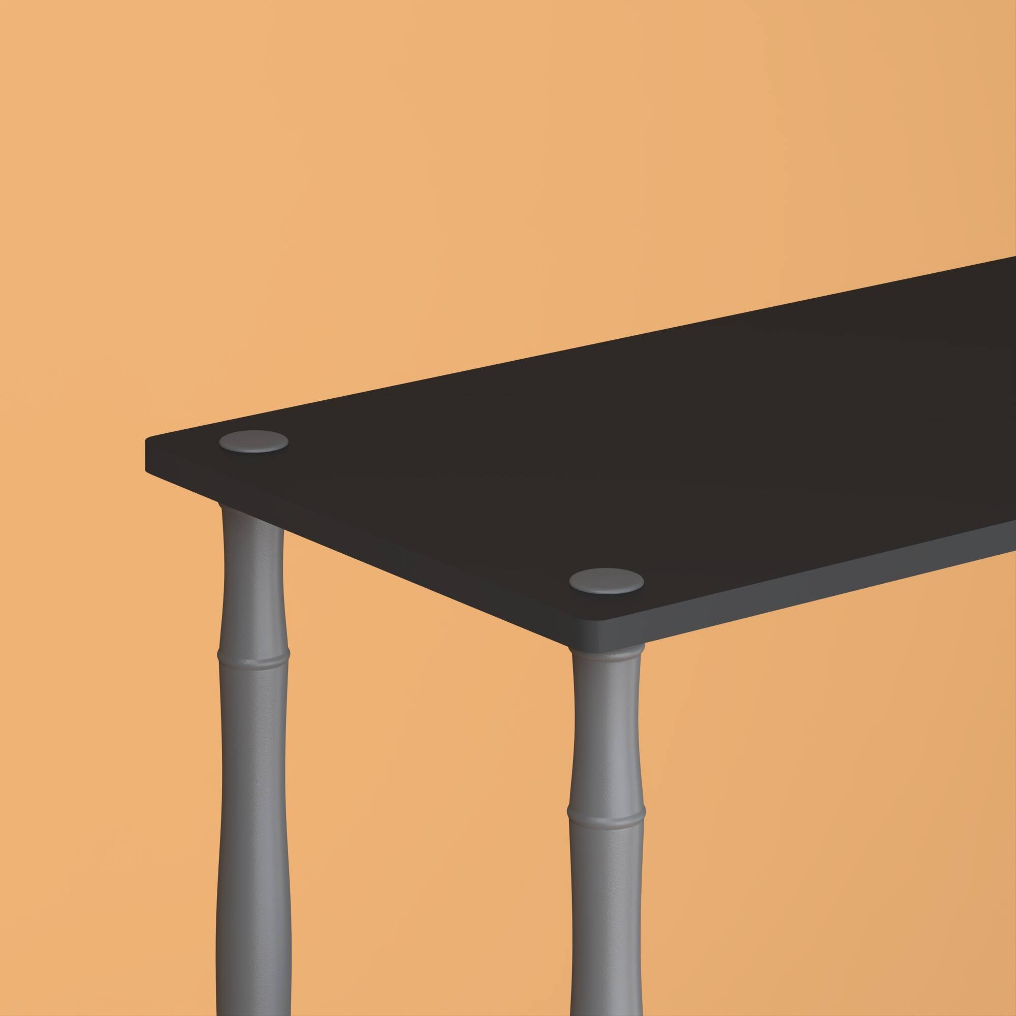 Alt View 5. HOMLUX - 3-Tier 29.5" Corner Shelf Open Shelves for Display for Living Room and Office Organization Black & Gray - Black & Gray.