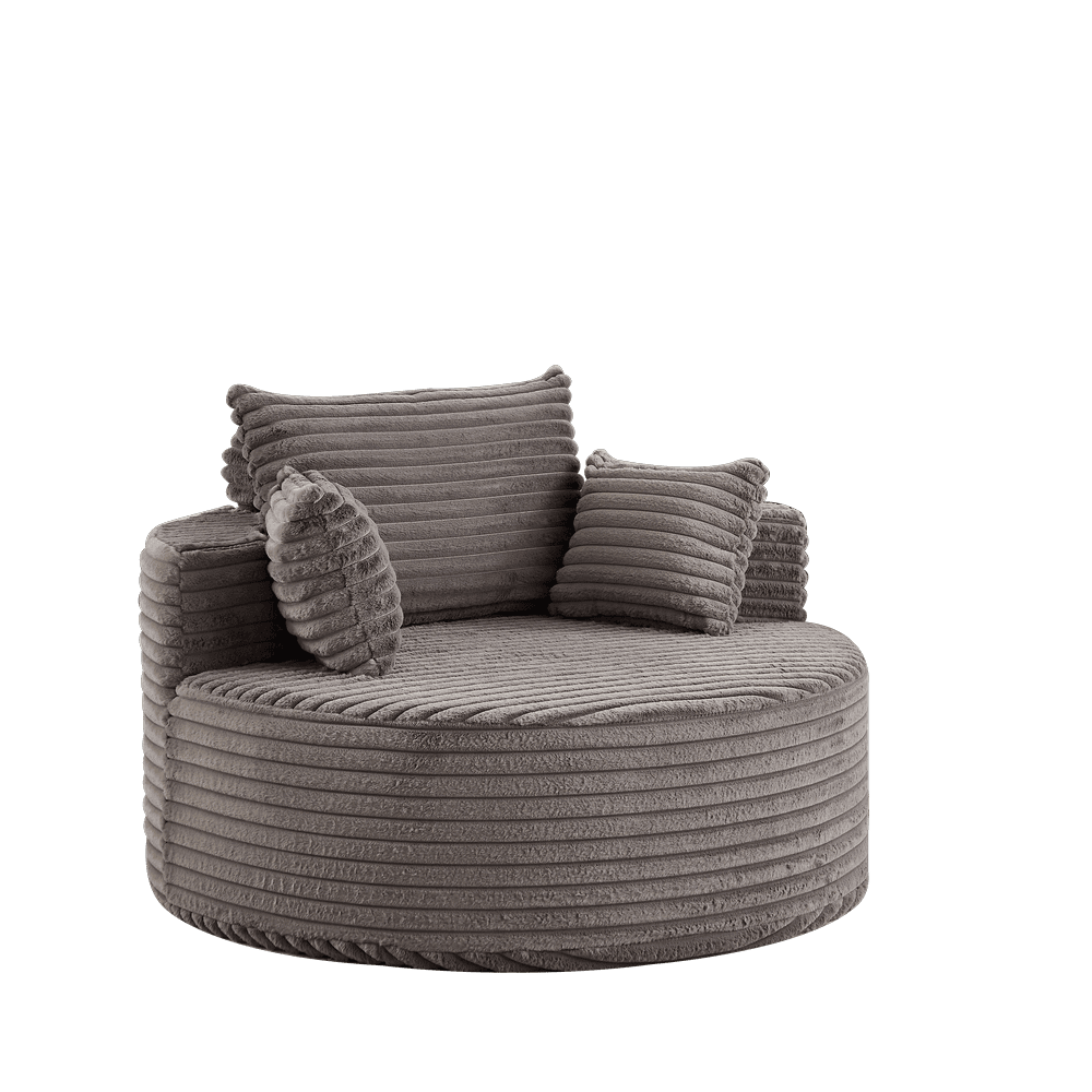 Alt View 9. Kadyn - 50"L Corduroy Single Sofa, Fluffy Modern Sleeper Chair for Living Room & Bedroom, No Assembly, Gray - Gray.
