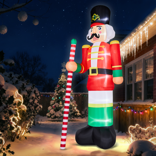 Alt View 6. Winado - 12FT Christmas Inflatable Giant Soldier Blow Up with Built-in Lights for Holiday Party Front Lawn Garden Yard Decoration - Multicolor.