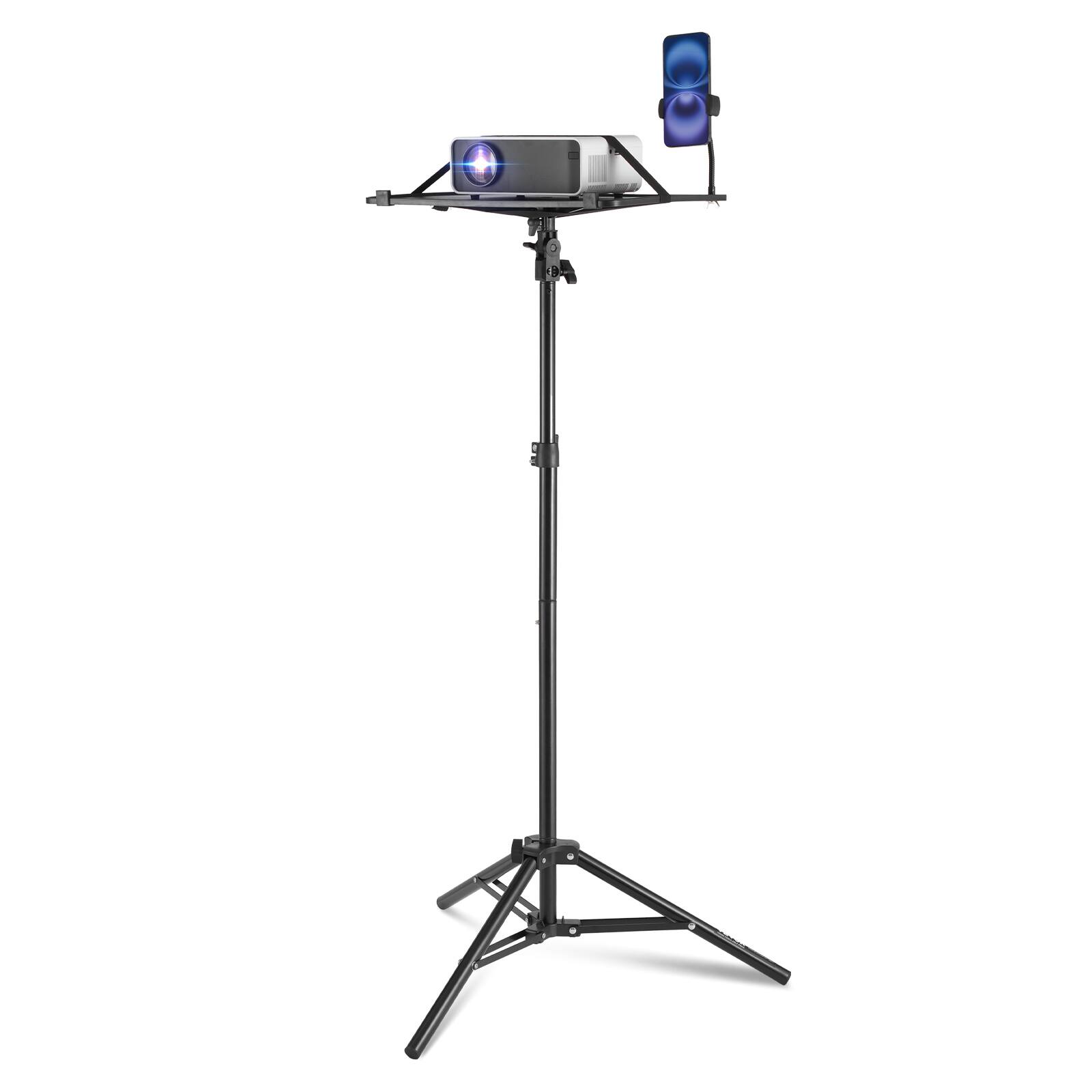 Alt View 5. VEVOR - Projector Stand, Laptop Stand Tripod Adjustable Height from 26.97 to 63 in, Portable Projector Tripod Stand - Black.