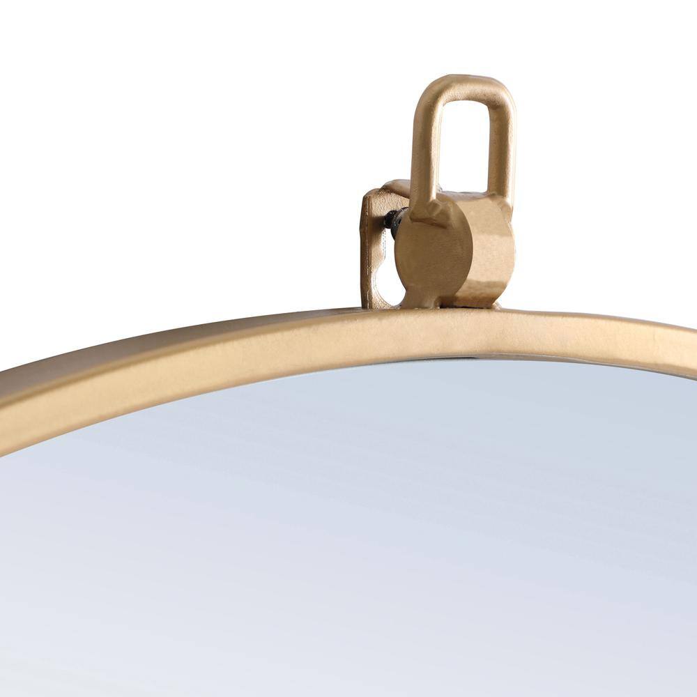 Alt View 9. Elegant Decor - Metal frame Round Mirror with decorative hook 48 inch Brass finish - Brass.