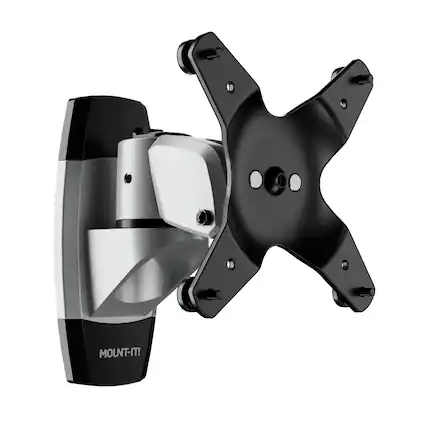 Front. Mount-It! - CLiX Series Articulating Monitor Wall Mount for 13"-34" Screens, Swivel, Tilt, Silver - Silver.