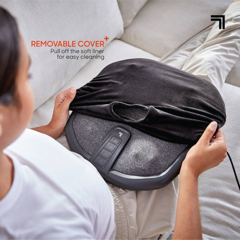 The text on the image reads "REMOVABLE COVER Pull off the soft liner for easy cleaning."