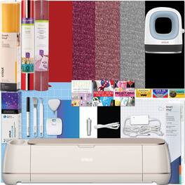 Cricut - Maker 4 with Mini Heat Press Machine and Heat Transfer Vinyl Combo Bundle