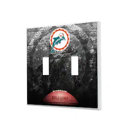 Keyscaper - Miami Dolphins Legendary Design Double Toggle Lightswitch Plate - Multicolor