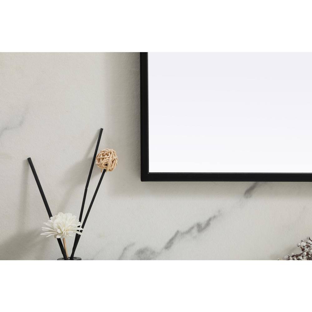 Alt View 1. Elegant Decor - Metal Frame Arch Mirror 40x34 Inch in Black - Black.