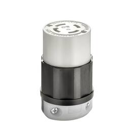 Leviton - Commercial Nylon Curved Blade/Ground Locking Connector L14-30R 3 Pole 4 Wire - Black|White