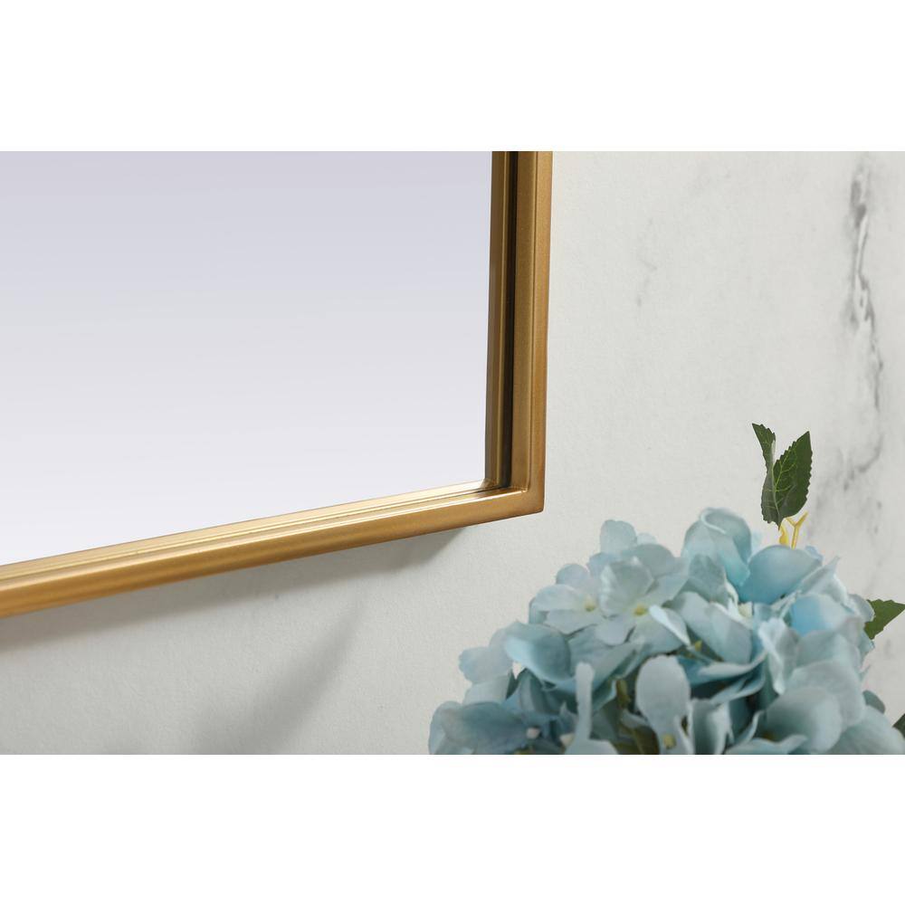 Back. Elegant Decor - Metal Frame Arch Mirror 42x30 Inch in Brass - Brass.