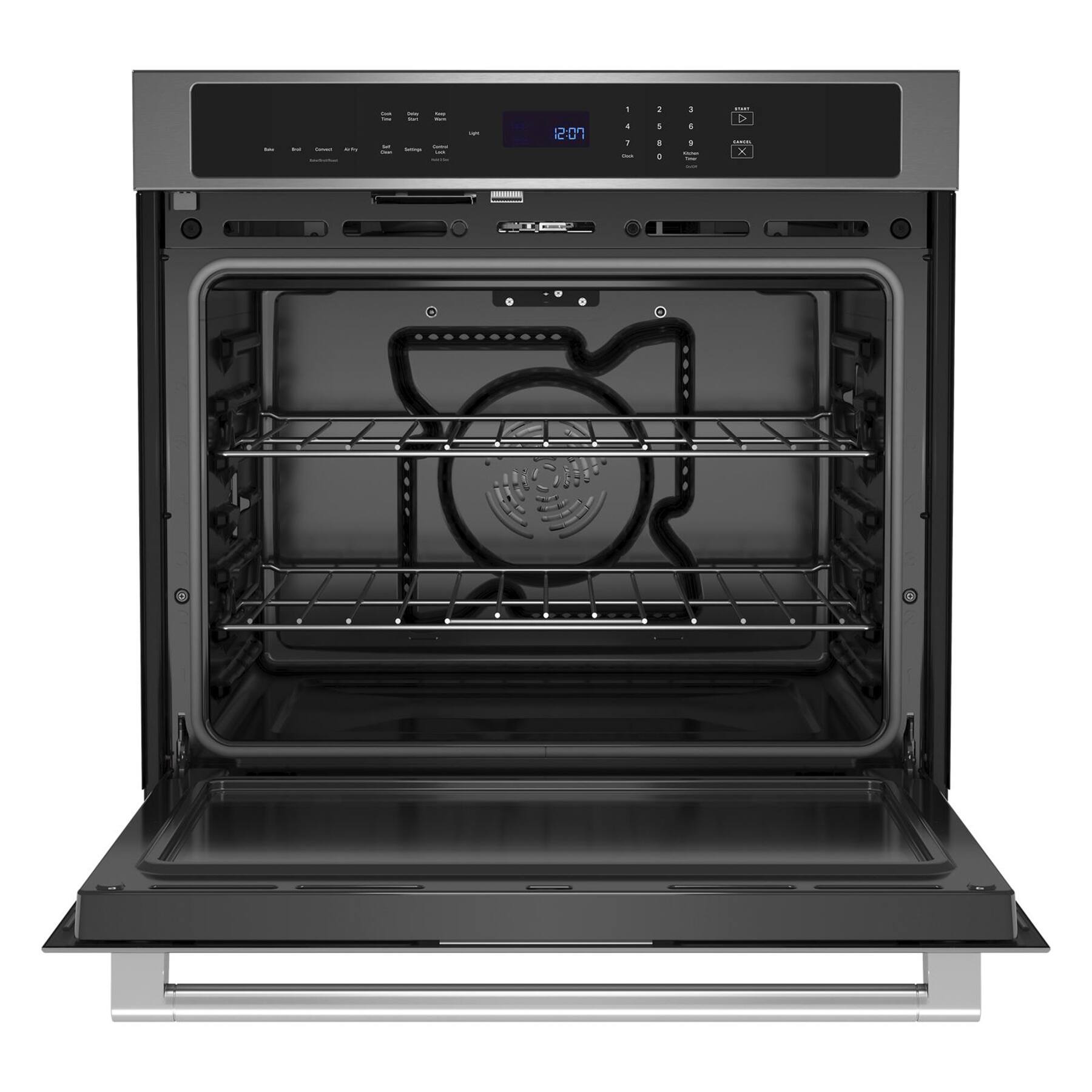 Angle. Maytag - 30" Built-In Single Electric Convection Wall Oven with Air Fry - Fingerprint Resistant Stainless Steel.