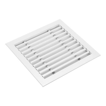 Front. Unique Bargains - 8x8 Inch Linear Bar Air Vent Grille, Removable Aluminum Register Cover Diffuser for Ceiling or Sidewall HVAC - White.
