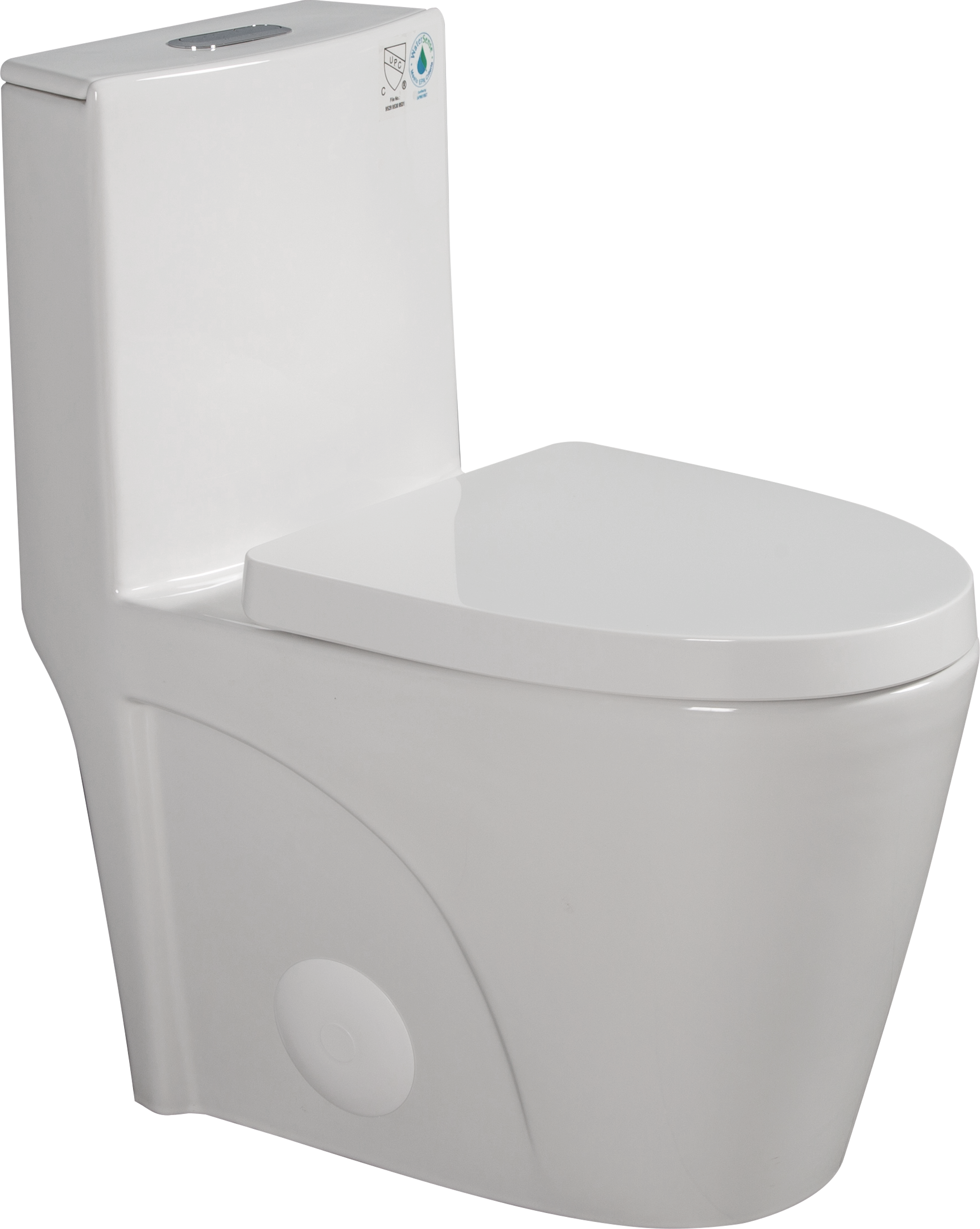 Alt View 6. TinyHomie - One Piece Toilet Water Efficient Dual Flush Elongated Comfort Height Floor Mounted Standard Size Toilet - White.