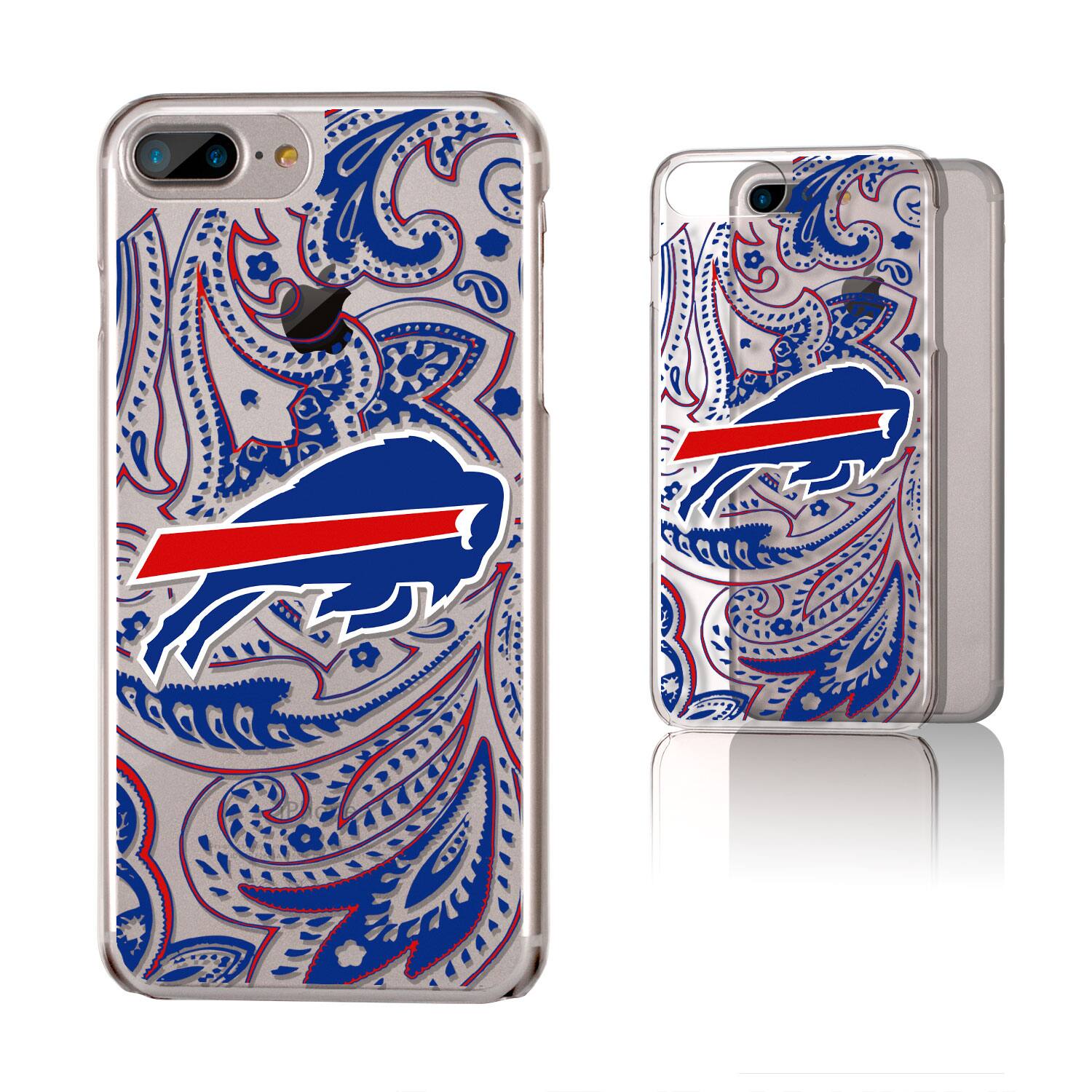 Alt View 3. Keyscaper - Buffalo Bills iPhone Clear Paisley Design Case - 15 Pro - Multicolor.
