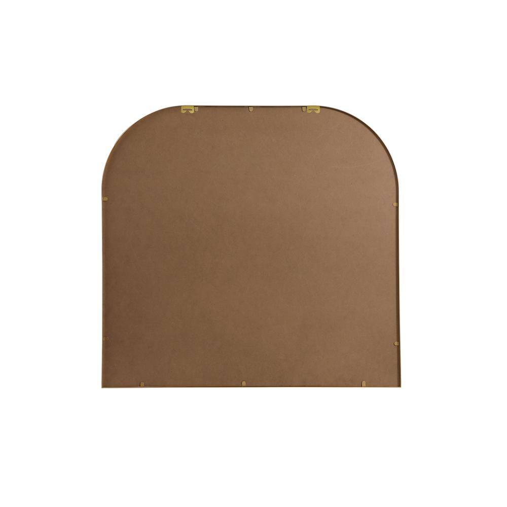 Angle. Elegant Decor - Metal Frame Arch Mirror 40x38 Inch in Brass - Brass.