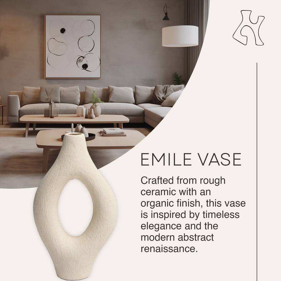 Maven Lane Villa Moda Emile Abstract Organic Decorative Modern Vase ...