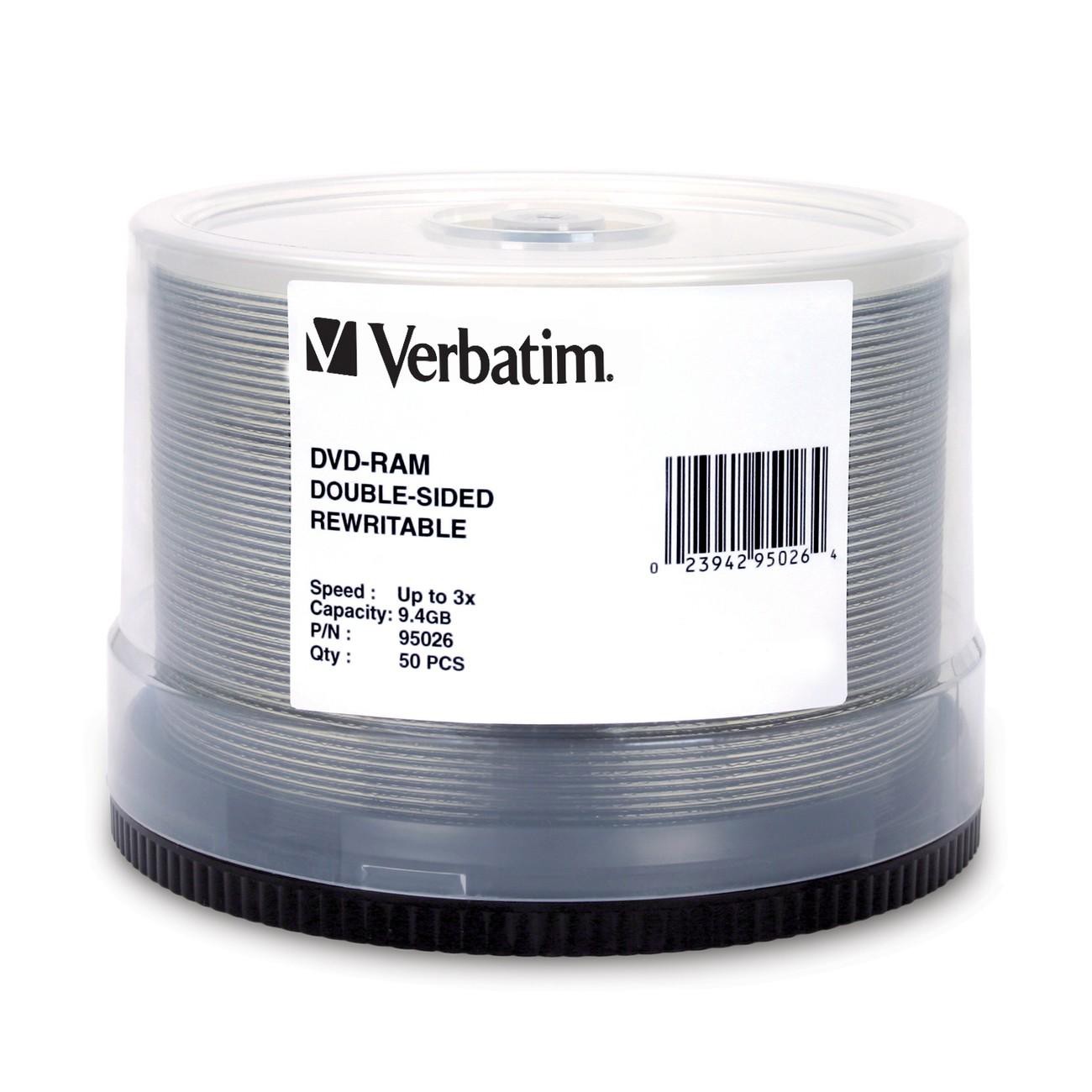 Best Buy Verbatim Dvd Rewritable Media Dvd Ram 3x 9 40 Gb 50 Pack Spindle