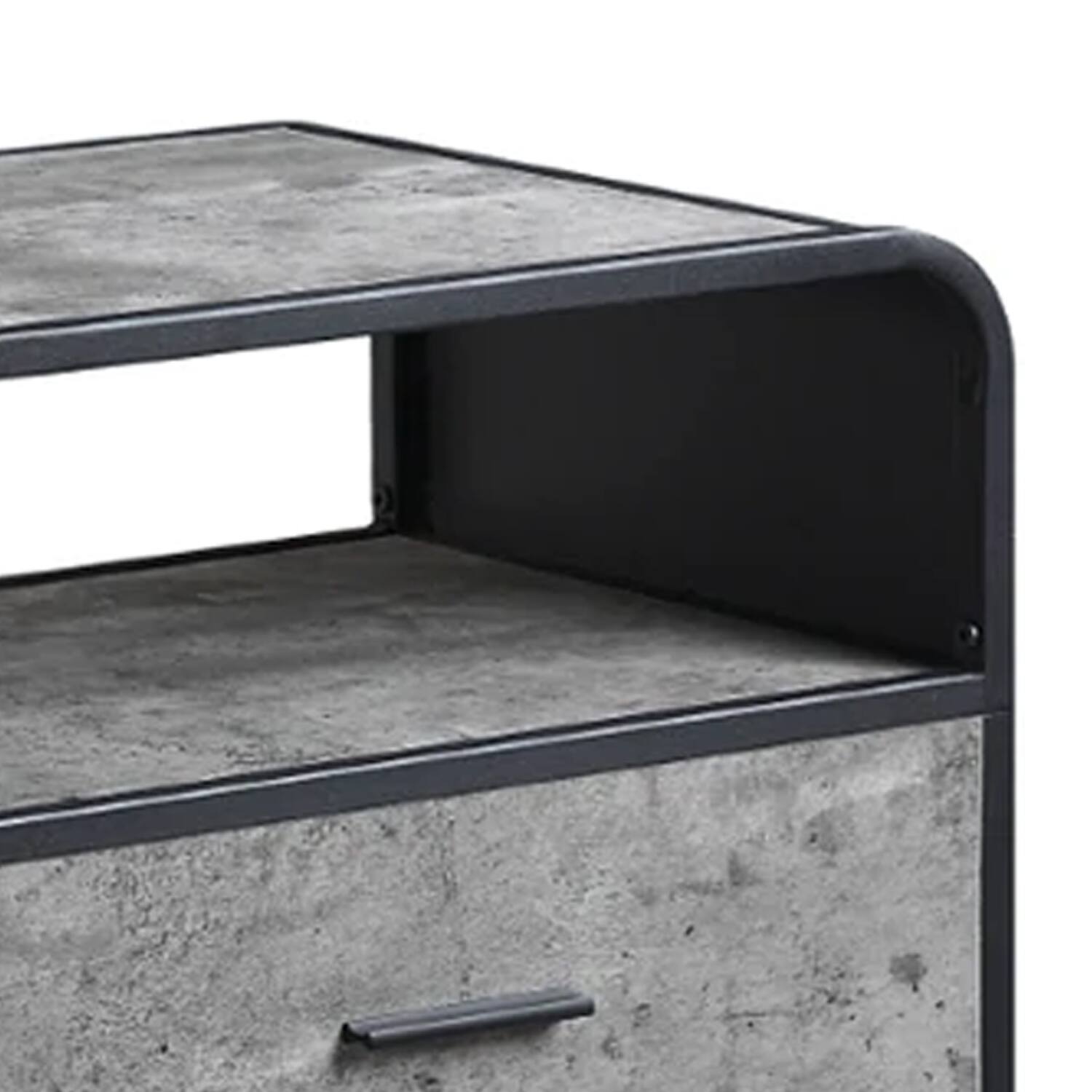 Alt View 1. Manhattan Lane - Ish 39 Inch Entertainment Center TV Stand, 2 Drawers, Wood - Gray and Black.
