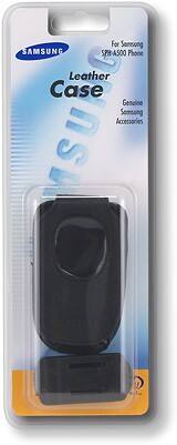 Front Standard. Samsung - Leather Case for Samsung SPH-A500 Cell Phone - Black.