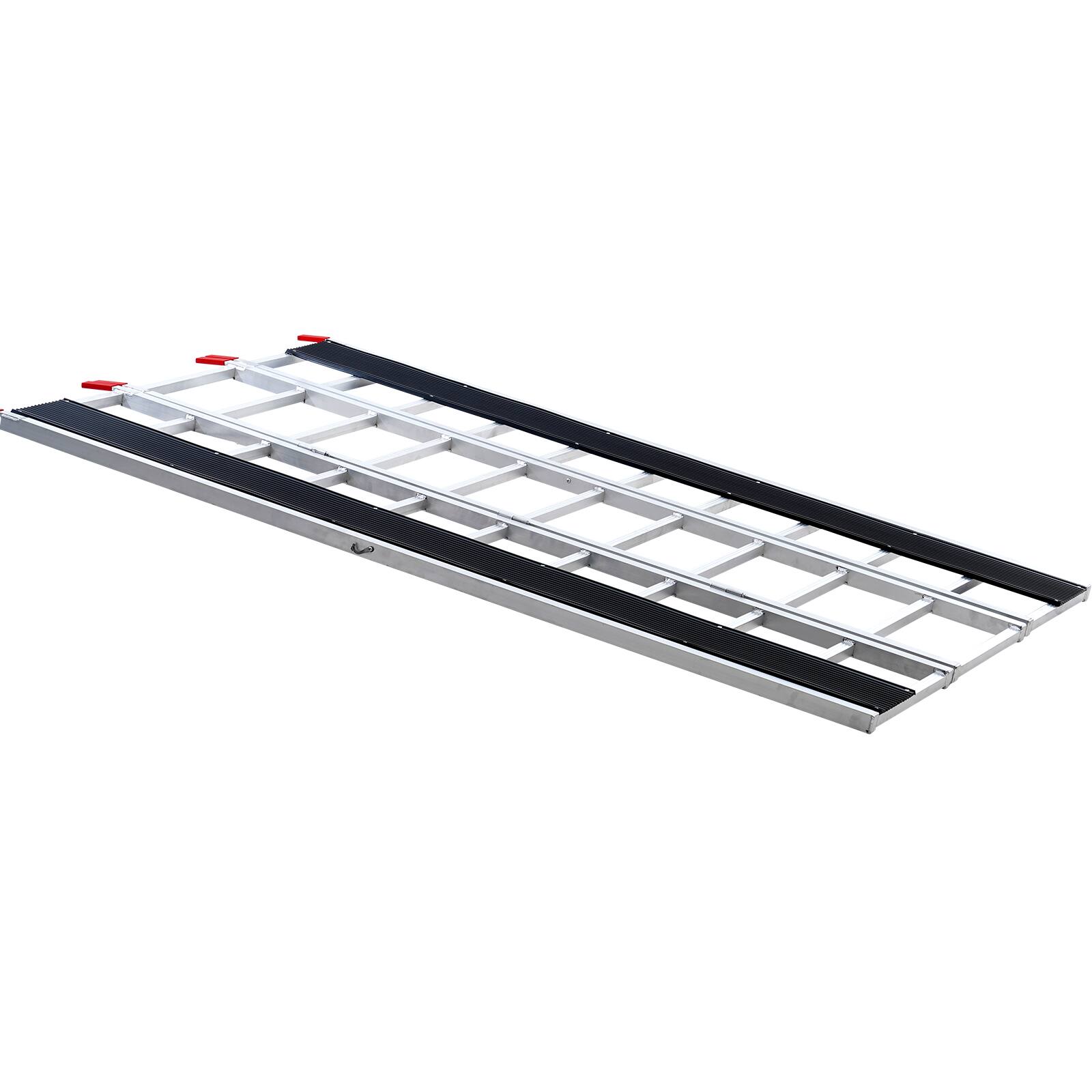 Alt View 5. VEVOR - Tri-Fold Loading Ramp, 85 x 54 in, Non-Slip Aluminum Trailer Ramp with Compact Design, Easy Storage, 1500 Lbs Weight - Silver.